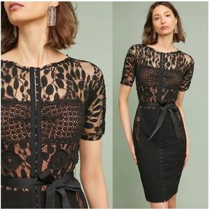 Anthropologie Byron Lars Beguile Carissima Lace Sheath Dress 0P
